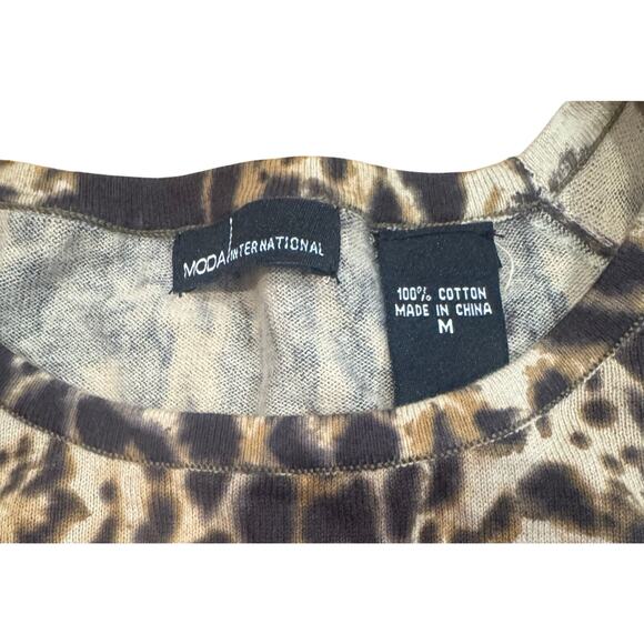 Y2K Victoria’s Secret Moda International Medium Brown animal print Sweater Dress - Picture 2 of 5